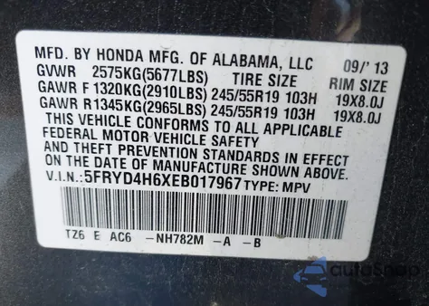 2014 Acura Mdx Technology Pkg W/Entertainment Pkg z USA, uszkodzony, nr VIN 5FRYD4H6XEB017967